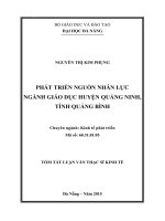 Phát triển nguồn nhân lực ngành Giáo dục huyện Quảng Ninh, tỉnh Quảng Bình