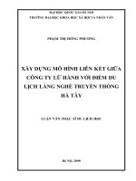 Xây dựng mô hình liên kết giữa công ty lữ hành với điểm du lịch làng nghề truyền thống hà tây 