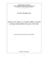 Đánh giá tác động của chương trình cao đẳng sư phạm (CĐSP) mới đối với giảng viên CĐSP 