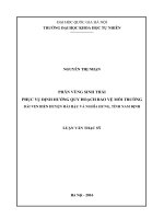 Phân vùng sinh thái phục vụ định hướng quy hoạch bảo vệ môi trường dải ven biển huyện hải hậu và nghĩa hưng, tỉnh nam định 