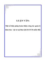 Một Số Biện Pháp Hoàn Thiện Công Tác Quản Lý Đảm Bảo Vật Tư Tại Ban Qldatcđ Miền Bắc