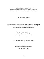 Nghiên cứu điều kiện phát triển du lịch homestay ở sa pa (lào cai) 