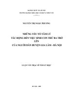 Những yếu tố tâm lý tác động đến việc sinh con thứ ba trở lên của người dân huyện gia lâm   hà nội 