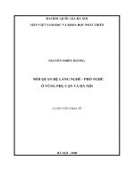 Mối quan hệ làng nghề   phố nghề ở vùng phụ cận và hà nội 