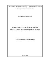 Marketing văn hoá nghệ thuật của các nhà hát trên địa bàn Hà Nội