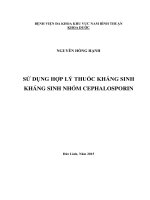 SỬ DỤNG hợp lý THUỐC KHÁNG SINH KHÁNG SINH NHÓM CEPHALOSPORIN 