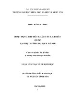 Hoạt động thu hút khách du lịch hàn quốc tại thị trường du lich hà nộ 
