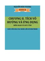 TÍCH VÔ HƯỚNG VÀ ỨNG DỤNG