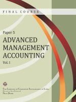  advanced management accounting vol 1 ICAI 2011 