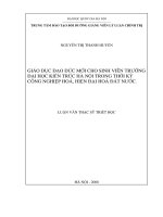 Giáo dục đạo đức mới cho sinh viên trường đại học kiến trúc hà nội trong thời kỳ công nghiệp hóa, hiện đại hóa đất nước 