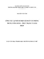 Công tác lập hồ sơ hiện hành ở văn phòng trung ương đảng   thực trạng và giải pháp 
