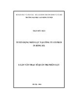 Tuyển dụng nhân lực tại Công ty Cổ phần In Hồng Hà (LV thạc sĩ)