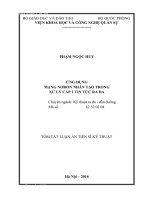 MẠNG NƠRON NHÂN TẠO TRONG XỬ LÝ CẤP 2 TIN TỨC RA ĐA