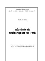Bước đầu tìm hiểu tư tưởng phật giáo thời lý trần 