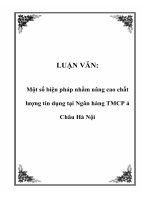 Một Số Biện Pháp Nhằm Nâng Cao Chất Lượng Tín Dụng Tại Ngân Hàng Tmcp Á Châu Hà Nội