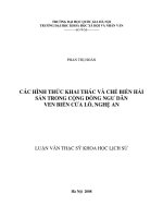 Các hình thức khai thác và chế biến hải sản trong cộng đồng ngư dân ven biển cửa lò, nghệ an 