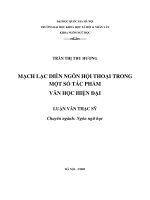 Mạch lạc diễn ngôn hội thoại trong một số tác phẩm văn học hiện đại 