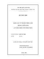 Khảo sát từ mượn tiếng anh trong tiếng hàn (có đối chiếu với tiếng việt) 