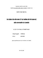 Tác động của nền kinh tế thị trường đối với quan hệ giữa con người và tự nhiên 