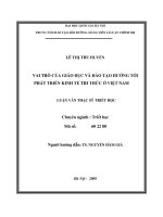 Vai trò của giáo dục đào tạo hướng tới phát triển kinh tế tri thức ở việt nam 