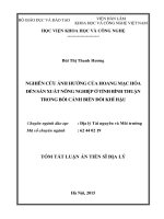 NGHIÊN CỨU ẢNH HƯỞNG CỦA HOANG MẠC HÓA ĐẾN SẢN XUẤT NÔNG NGHIỆP ỞTỈNH BÌNH THUẬN TRONG BỐI CẢNH BIẾN ĐỔI KHÍ HẬU