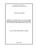 NGHIÊN CỨU ẢNH HƯỞNG CỦA CÁC YẾU TỐ CHÍNH NHẰM ỔN ĐỊNH CÔNG NGHỆ THẤM NITƠ THỂ KHÍ LÊN MỘT SỐ LOẠI THÉP THÔNG DỤNG Ở VIỆT NAM
