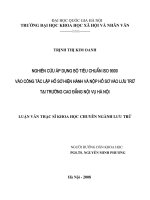 Nghiên cứu áp dụng bộ tiêu chuẩn ISO 9000 vào công tác lập hồ sơ hiện hành và nộp hồ sơ vào lưu trữ tại trường cao đẳng nội vụ hà nội 