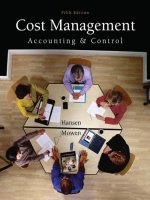 Cost management accounting and control 5e by hansen and mowen 