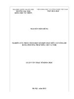 Nghiên Cứu Phân Tích Một Số Hợp Chất Hữu Cơ Vòng Bé Bằng Phương Pháp HPLC-MS Và NMR