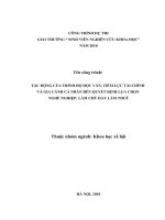 Tác Động Của Trình Độ Học Vấn, Tiềm Lực Tài Chính Và Gia Cảnh Cá Nhân Đến Quyết Định Lựa Chọn Nghề Nghiệp Làm Chủ Hay Làm Thuê