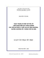 Thực trạng và một số yếu tố liên quan đến suy dinh dưỡng của trẻ em dưới 5 tuổi tại xã tiên phương huyện chương mỹ, thành phố hà nội 