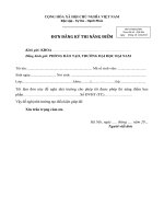 Đơn đăng kí thi nâng điểm (Trường đại học Đại Nam)