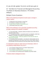 91 câu hỏi trắc nghiệm tài chính và kế toán quản trị