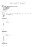 32 bài tập trắc nghiệm về tính chất cơ bản của phân số