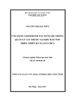 Ứng dụng geoserver xây dựng hệ hống quản lý cây thuốc tại khu bảo tồn thiên nhiên bà nà   núi chúa 