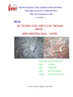 Đề Tài Sự Tương Tác Giữa Các Thành  Phần Môi Trường Đất – Nước