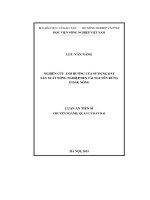 Nghiên cứu ảnh hưởng của sử dụng đất sản xuất nông nghiệp đến tài nguyên rừng ở Đắk Nông (LA tiến sĩ)