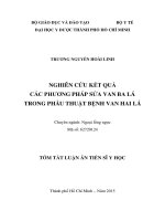 NGHIÊN CỨU KẾT QUẢ CÁC PHƯƠNG PHÁP SỬA VAN BA LÁ TRONG PHẪU THUẬT BỆNH VAN HAI LÁ
