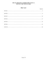 300 câu hỏi trắc nghiệm môn Toán lớp 12 Trường THPT Hoàng Diệu  Có kèm đáp án