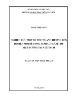 NGHIÊN CỨU MỘT SỐ YẾU TỐ ẢNH HƯỞNG ĐẾN ĐỘ BỀN MỎI BÊ TÔNG ASPHALT LÀM LỚP MẶT ĐƯỜNG TẠI VIỆT NAM