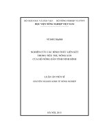 Nghiên cứu các hình thức liên kết trong tiêu thụ nông sản của hộ nông dân tỉnh Ninh Bình (LA tiến sĩ)