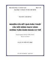 Nghiên cứu kết quả phẫu thuật cầu nối động mạch vành không tuần hoàn ngoài cơ thể