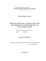 Đánh giá tiềm năng tận dụng chất thải rắn sinh hoạt làm phân bón hữu cơ quy mô hộ gia đình