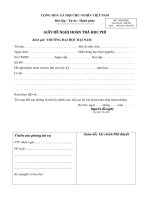 Giấy đề nghị hoàn trả tiền học phí (Trường đại học Đại Nam)