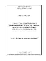 Giải pháp luân chuyển và bổ nhiệm cán bộ quản lý các trường mầm non, tiểu học, THCS huyện hoành bồ tỉnh quảng ninh giai đoạn 2015 2020 