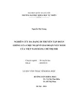 Nghiên cứu đa dạng di truyền tập đoàn giống lúa chịu ngập ở giai đoạn nảy mầm của Việt Nam bằng chỉ thị SSR