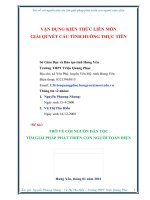 Kiến Thức Liên Môn Trở Về Cội Nguồn Dân Tộc Tìm Giải Pháp Phát Triển Con Người Toàn Diện