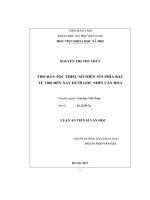 Thơ dân tộc thiểu số miền núi phía Bắc từ 1986 đến nay dưới góc nhìn văn hóa (LA tiến sĩ)