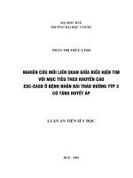Nghiên cứu mối liên quan giữa biểu hiện tim với mục tiêu điều trị theo khuyến cáo ESC-EASD ở bệnh nhân đái tháo đường týp 2 có tăng huyết áp