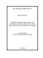 Nghiên cứu đặc điểm một số giống cói đang trồng phổ biến và biện pháp kỹ thuật tăng năng suất cói tại Ninh Bình và Thanh Hóa (LA tiến sĩ)